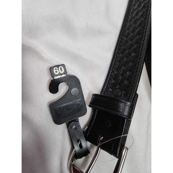 Mens Black Leather Belt Size 60”-63 main image 4
